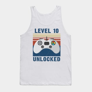 Level 10 unlocked funny gamer 10th birthday Tank Top